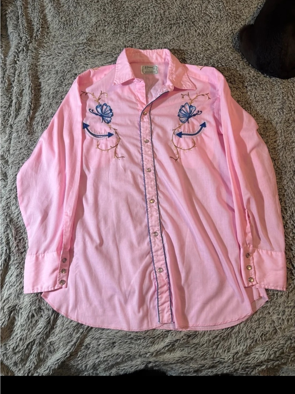 Vintage - H BAR C RANCHWEAR - Pearl Snap - Butterfly Embroidered Western Shirt - Picture 10 of 12